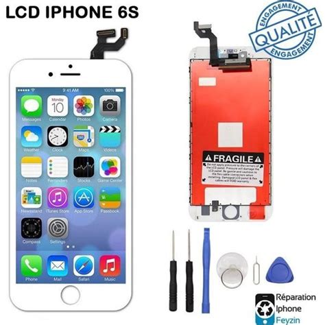 ÉCRAN LCD IPHONE 6S BLANC AVEC VITRE TACTILE SUR CHASSIS OUTILS