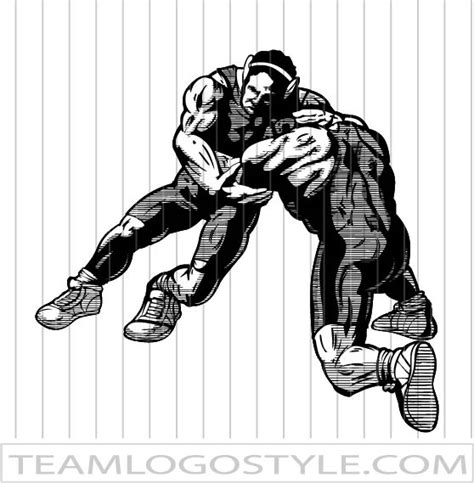 Wrestling Graphic - Graphic Wrestlers Image in Vector Format