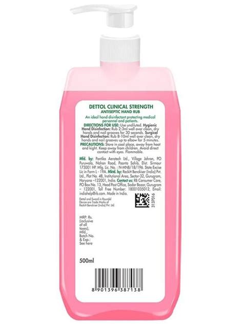 Dettol Clinical Strength Antiseptic Hand Sanitizer 500 Ml Prem Medical