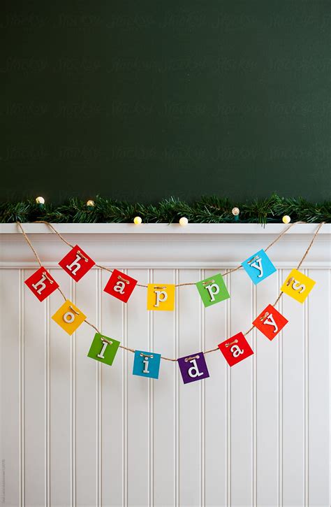 Holidays Multi Colored Handmade Happy Holidays Sign By Stocksy