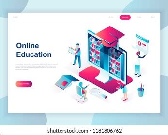 Modern Flat Design Isometric Concept Online Stock Vector Royalty Free