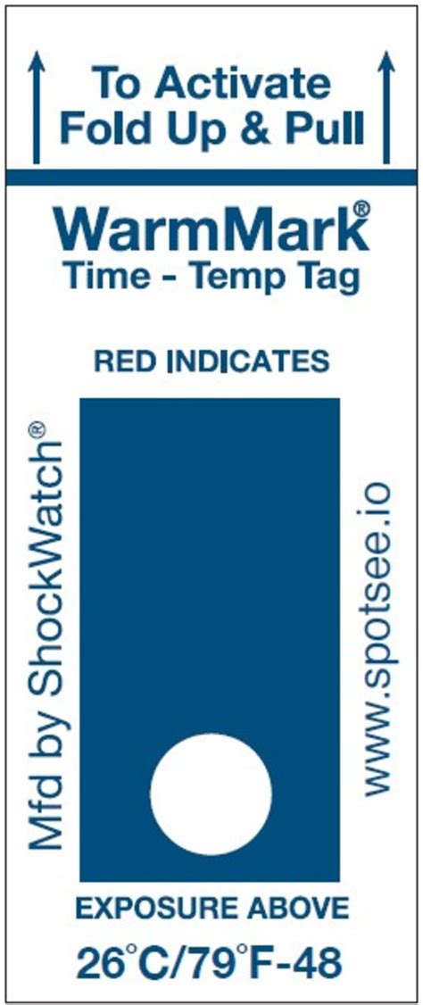 Spotsee Warmmark™ Ascending Time Temperature Indicator Display