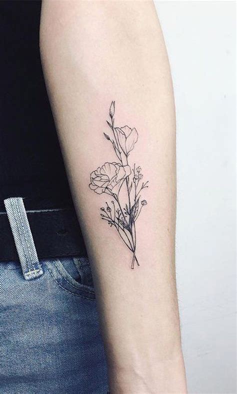 Simple Flower Forearm Tattoos