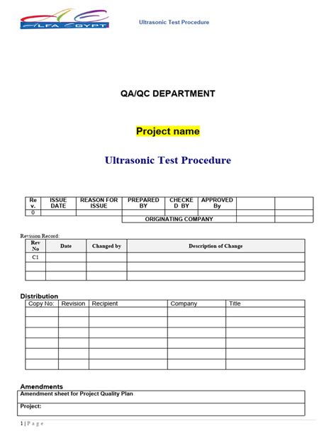 Ultrasonic Test Procedure (UT) | PDF