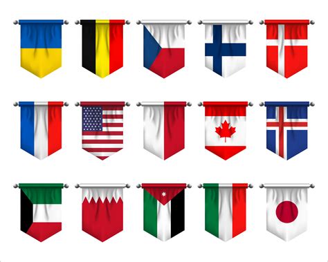 Set of Flags world badge emblem 34029931 Vector Art at Vecteezy