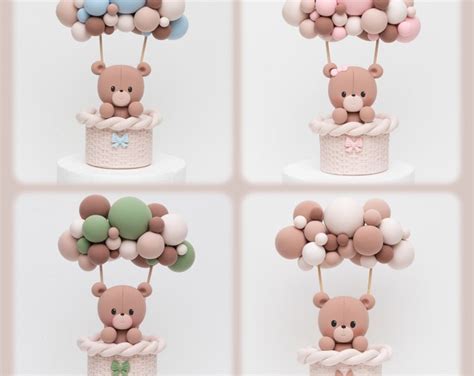 Bear In Hot Air Balloon Cake Topper Etsy