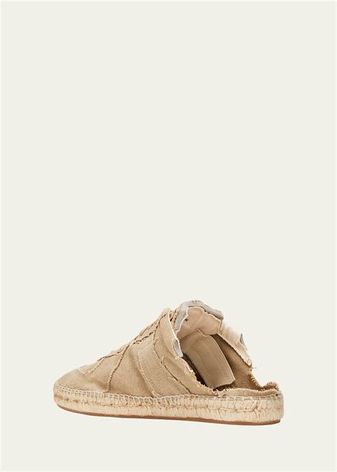 Maison Margiela Men S Replica Distressed Canvas Espadrille Mules