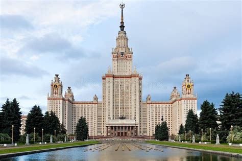 Statue Of M.V. Lomonosov In Front Of Moscow State University Stock ...