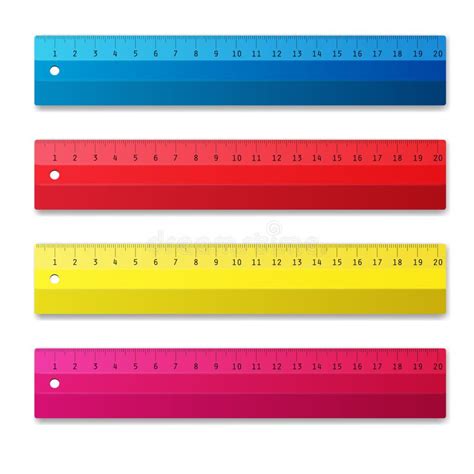 Set of colorful rulers stock illustration. Illustration of office ...