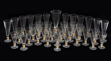 Italo Varisco Set Di 36 Bicchieri Esagonali Con Caraffa Asta Design