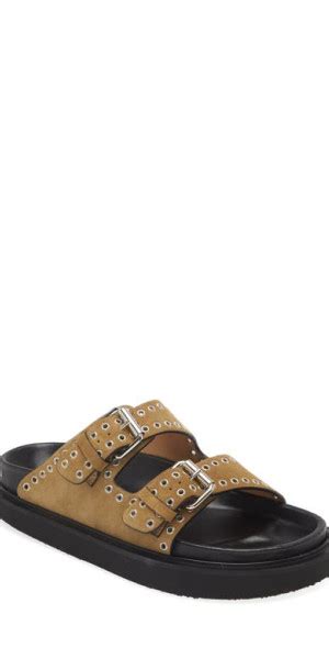 Isabel Marant Lennya Studded Slide Sandal In Taupe