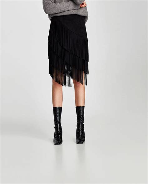 ASYMMETRIC FRINGED SKIRT View All SKIRTS WOMAN ZARA United States