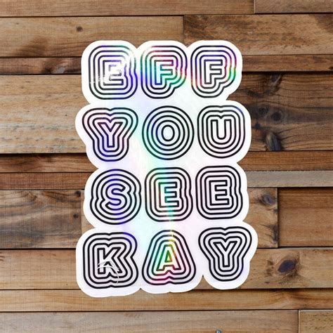 Swear Word Eff You Cee Kay Vinyl Sticker Sparkly Glitter Etsy