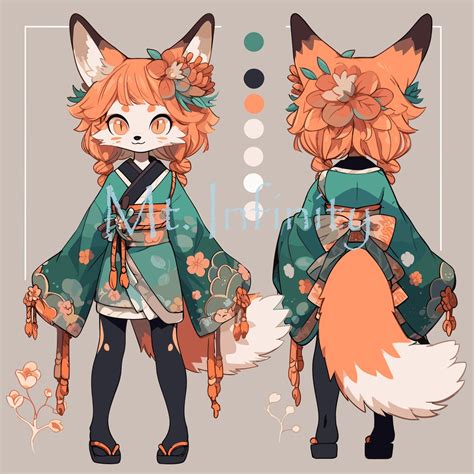 Fursona Adopt Limited Edition Hanami Furry Adopt Reference Sheet