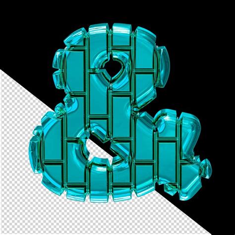 Symbole 3d Fait De Briques Verticales Turquoises PSD Premium