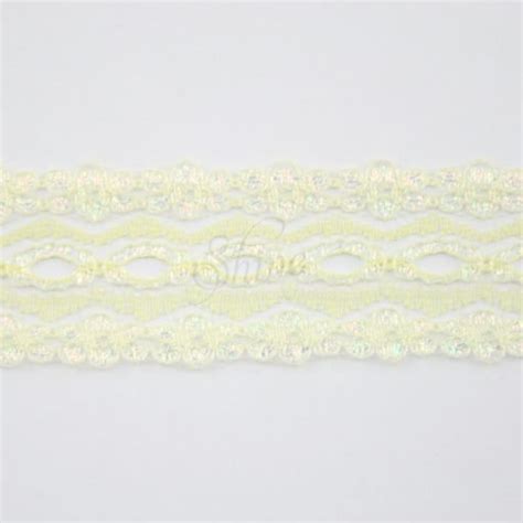 Daisy Nylon Eyelet Lace Trimming 8817 Lemon AB Shine Trimmings Fabrics