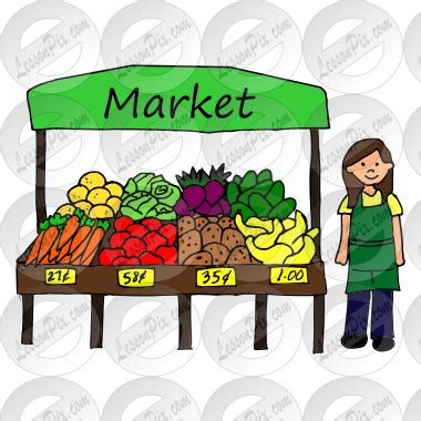 Market Picture for Classroom / Therapy Use - Great Market Clipart