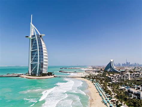 Burj Al Arab Jumeirah Hotel Dubai Uae City View Aerial Travoh