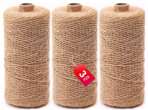 3pzs Cordon Henequen Hilo Yute Natural Decorar 1mm X 100m Meses Sin