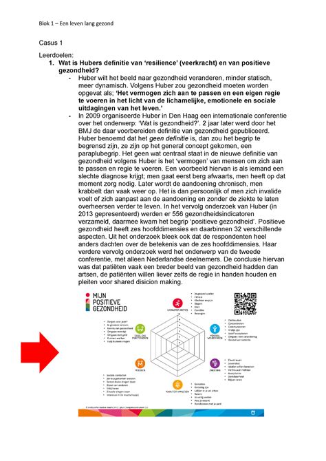 Casus 1 Wat Is Gezondheid Casus 1 Leerdoelen 1 Wat Is Hubers