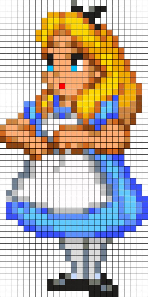 Alice Perler Bead Pattern Bead Sprites Characters Fuse Bead Patterns