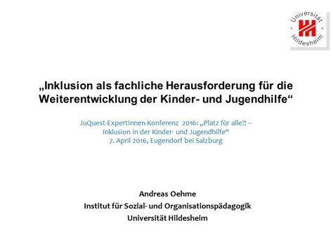 Inklusion als fachliche Herausforderung für Weiterentwicklung der