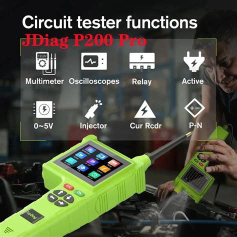 JDiag Probador De Circuito Automotriz P200 Pro Kit De Sonda De Circuito