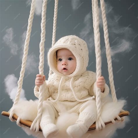 Free Ai Image Portrait Of Newborn Baby In Swing