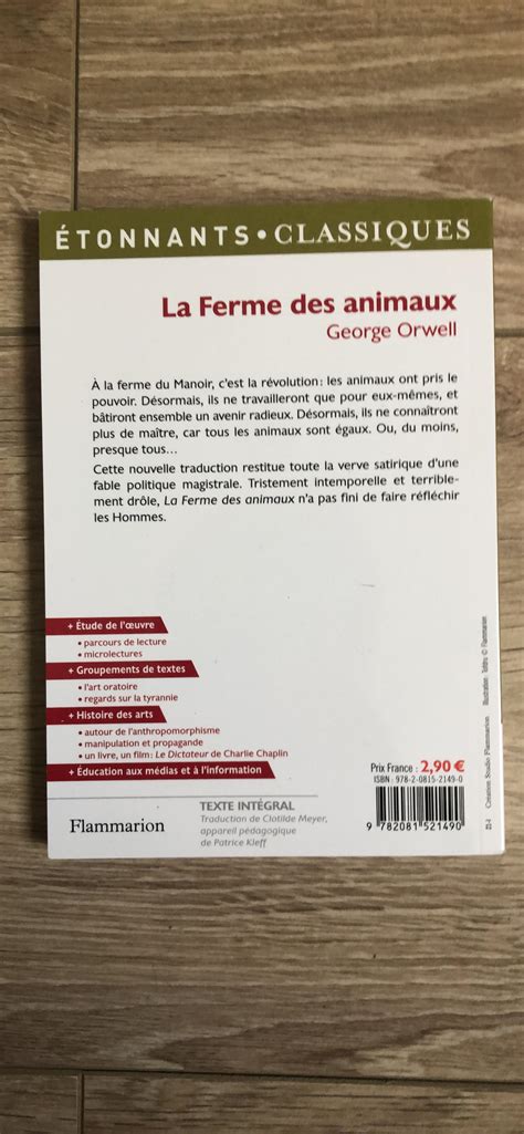 Amazon Fr La Ferme Des Animaux Orwell George Meyer Clotilde Livres