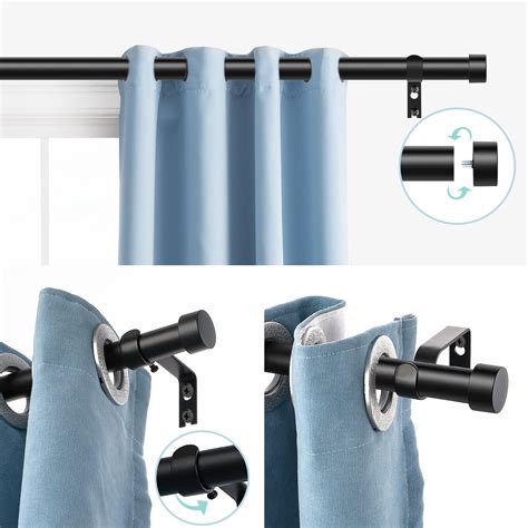 Voiiy Curtain Rods For Windows To Inch Feet Black