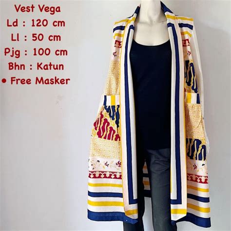 Jual Long Cardi Long Outer Batik Long Vest Batik Tanpa Lengan