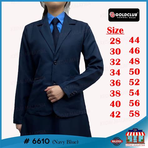 𝐆𝐎𝐋𝐃 𝐂𝐋𝐔𝐁 Blazer Kot Sekolah Long Sleeve Unisex Coat Navy Blue 6610