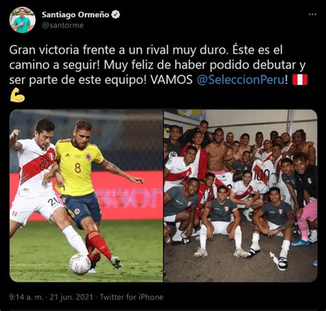 Selección Peruana Santiago Ormeño Tras Su Debut Con La Camiseta De Perú “¡este Es El Camino A