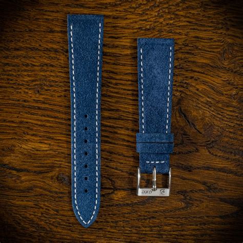 GLC Straps Cinturino Vintage M5 Scamosciato Blu Scuro Filo Bianco