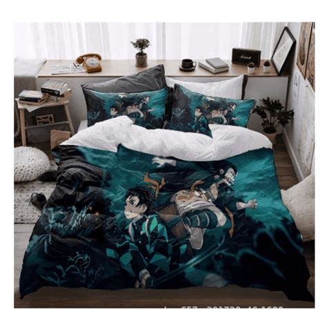 Anime Demon Slayer Full Size Comforter Bedding Set For Kids Teens