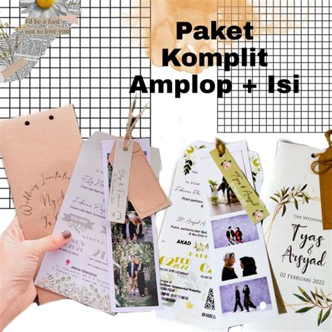 Jual Undangan Pernikahan Model Rustic Paket Lengkap Amplop Undangan