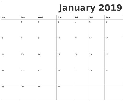 Print Calender Start Monday Blank | Example Calendar Printable