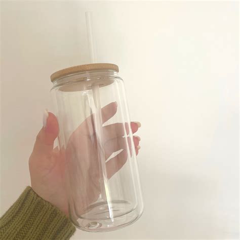 12oz Glass Can Double Wall Sublimation One Stop Cups