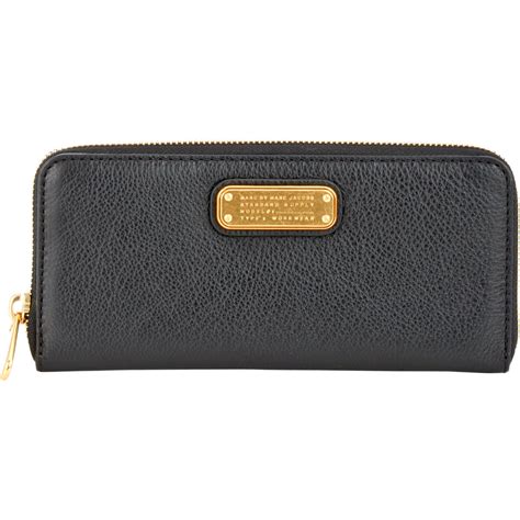 Marc By Marc Jacobs Slim Zip Around Wallet In Black Lyst