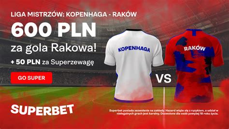 Bonus Superbet Bonus 600 PLN za wygrany zakład na gola Rakowa 50 PLN