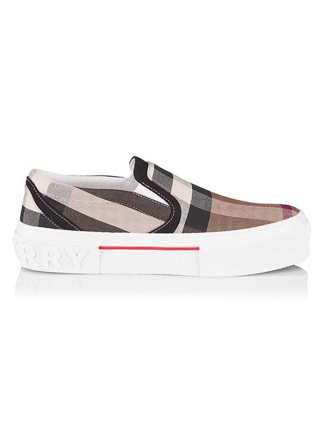 Burberry Curt Check Slip On Sneakers Birch Brown Editorialist