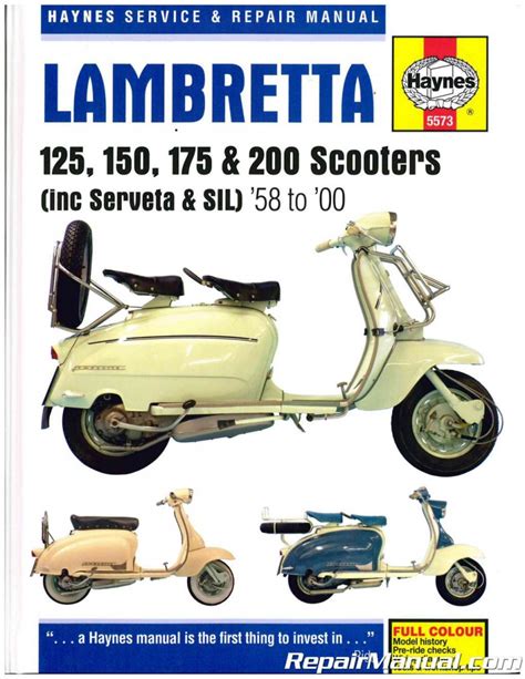 1958 2000 Lambretta 125 150 175 200 Scooter Repair Manual By Haynes