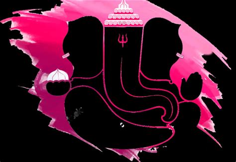 Download Abstract Lord Ganesh Silhouette Pink Brushstroke | Wallpapers.com