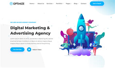 Optimize Seo Digital Marketing Agency Html Responsive Website Template