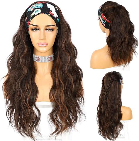 Sapphirewigs Body Wave Headband Wig Synthetic Long Wavy Wig For Women