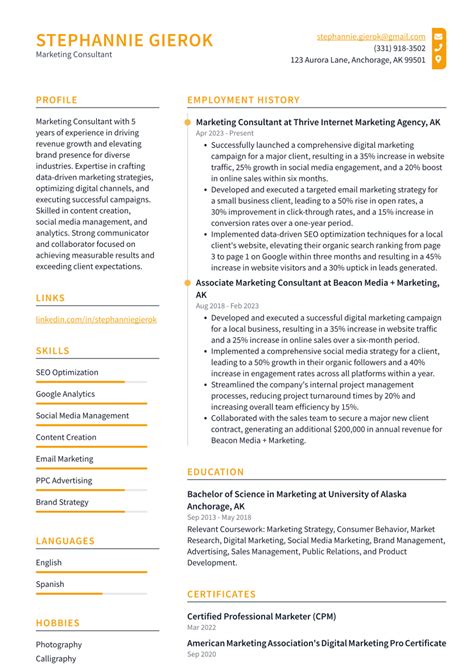 Top 18 Marketing Consultant Resume Objective Examples