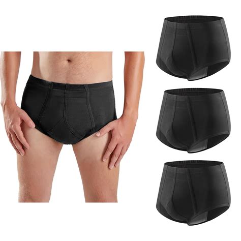 Buy Men S Incontinence Underwear 3 Packs Bladder Control Briefs Washable Urinary Underwear For