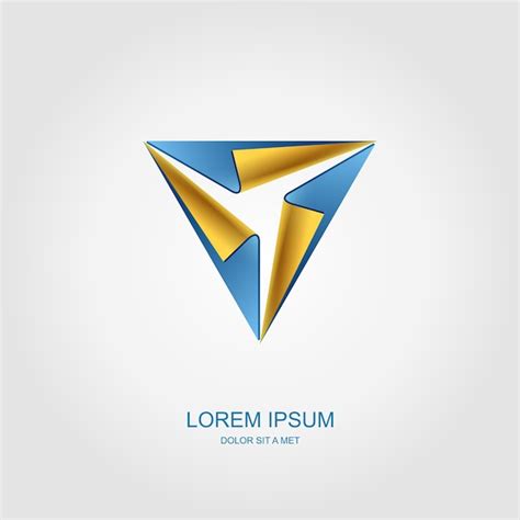 Logotipo Abstracto Triangular Vector Premium