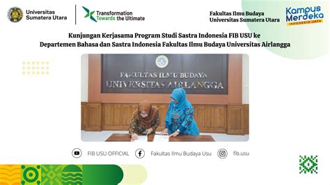 Kunjungan Kerjasama Program Studi Sastra Indonesia Fib Usu Ke