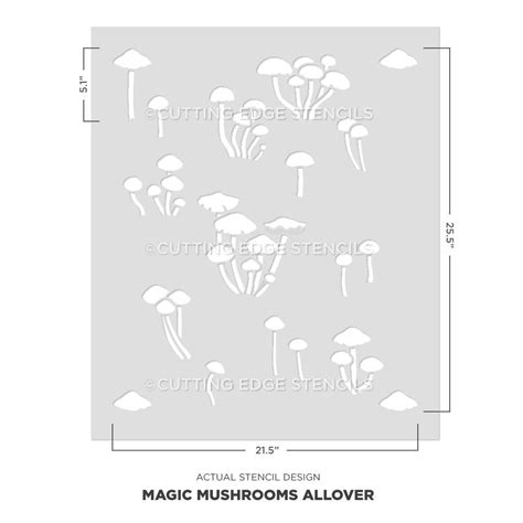 Magic Mushroom Stencil For Wall Painting Nature Stencils For Diy